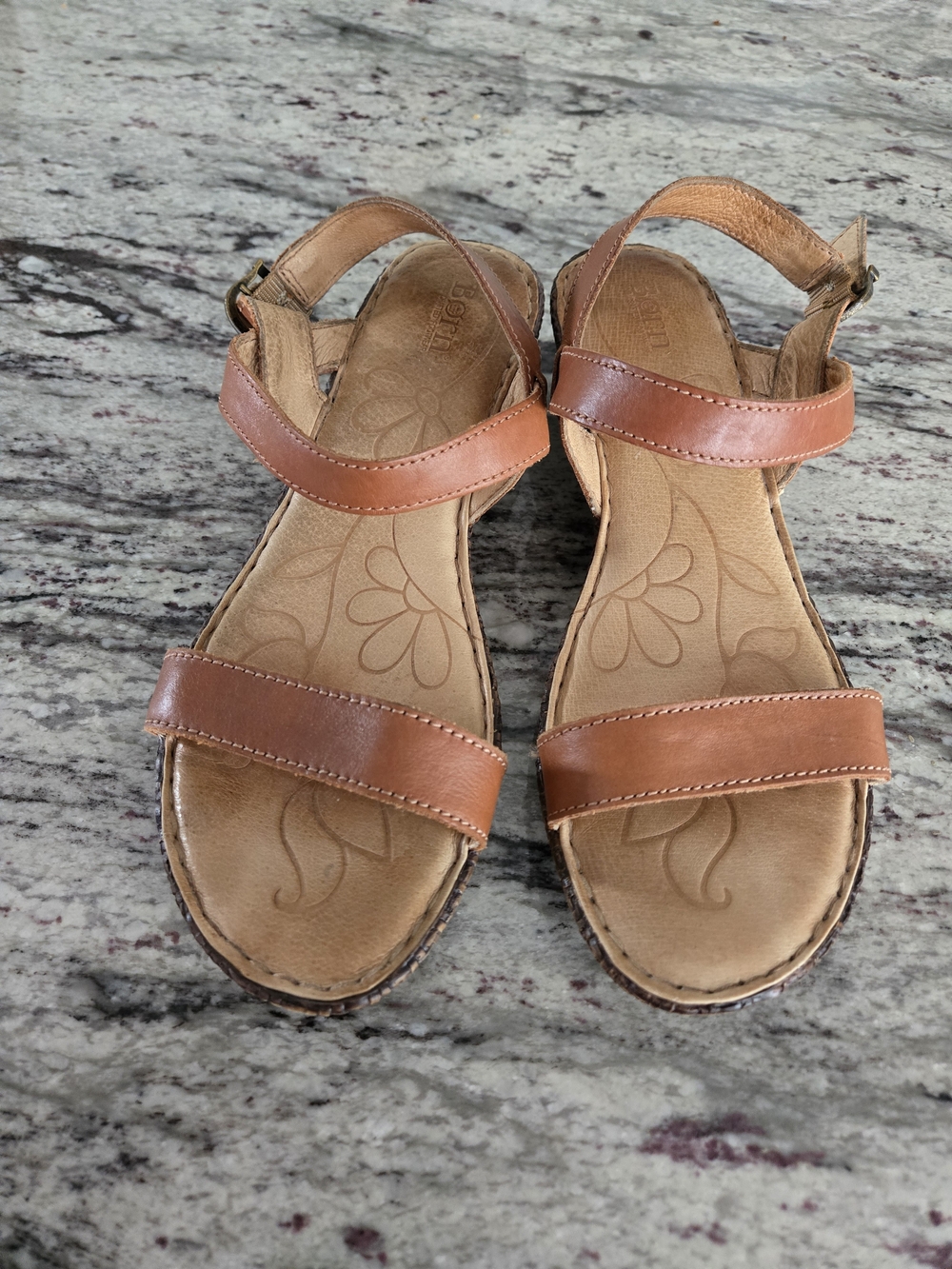 Børn Brown Leather Strappy Sandals Buckle Ankle Strap Women's US 9